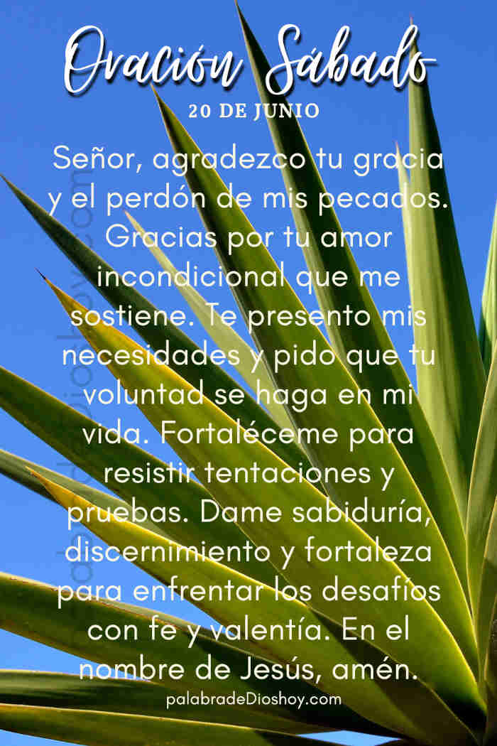 Oración cristiana sobre la gracia de Dios basada en Juan 1:14 para el sábado 20 de junio.