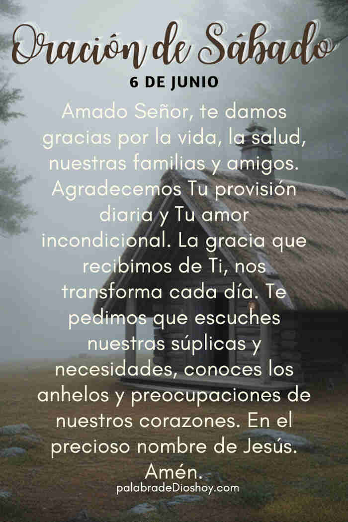 Oración del día sábado 6 de junio sobre la gracia basada en 1 Timoteo 1:14