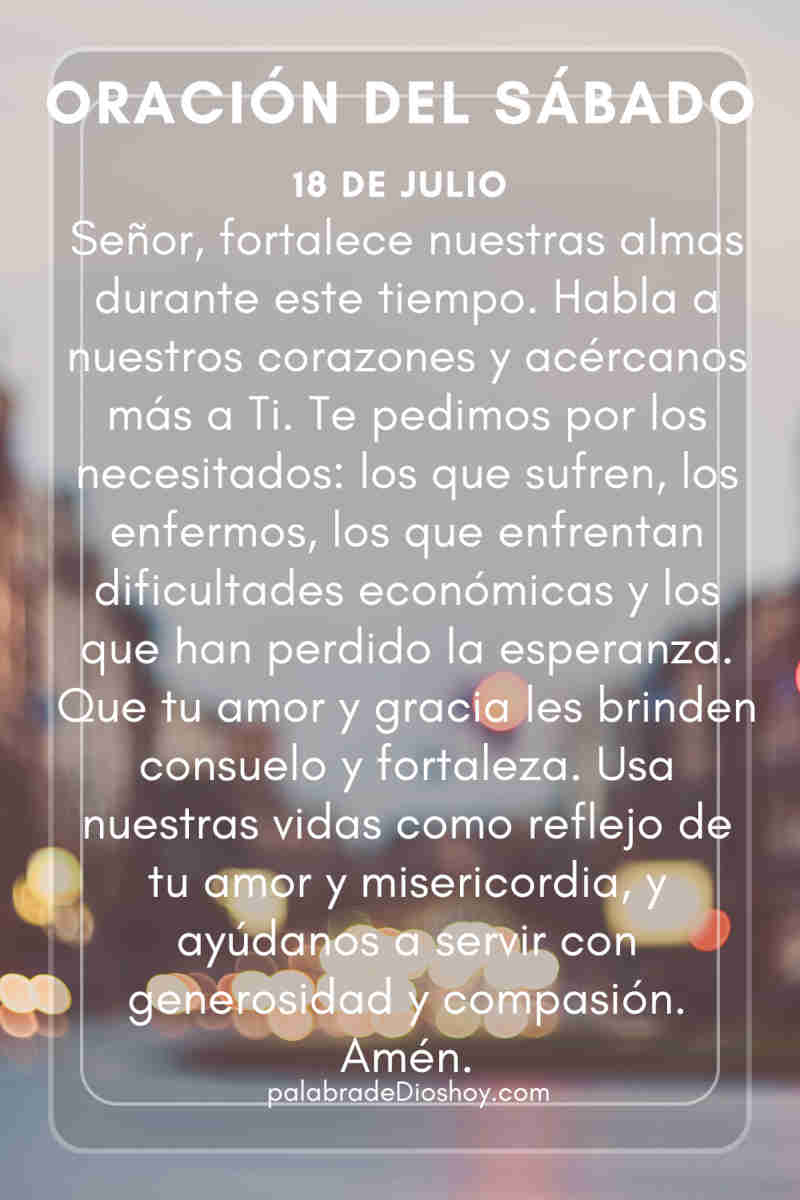 Oración del día de hoy sábado 18 de julio de 2026 1 2 Crónicas 20:3 sobre el ayuno y la búsqueda de Dios para el sábado 18 de julio.