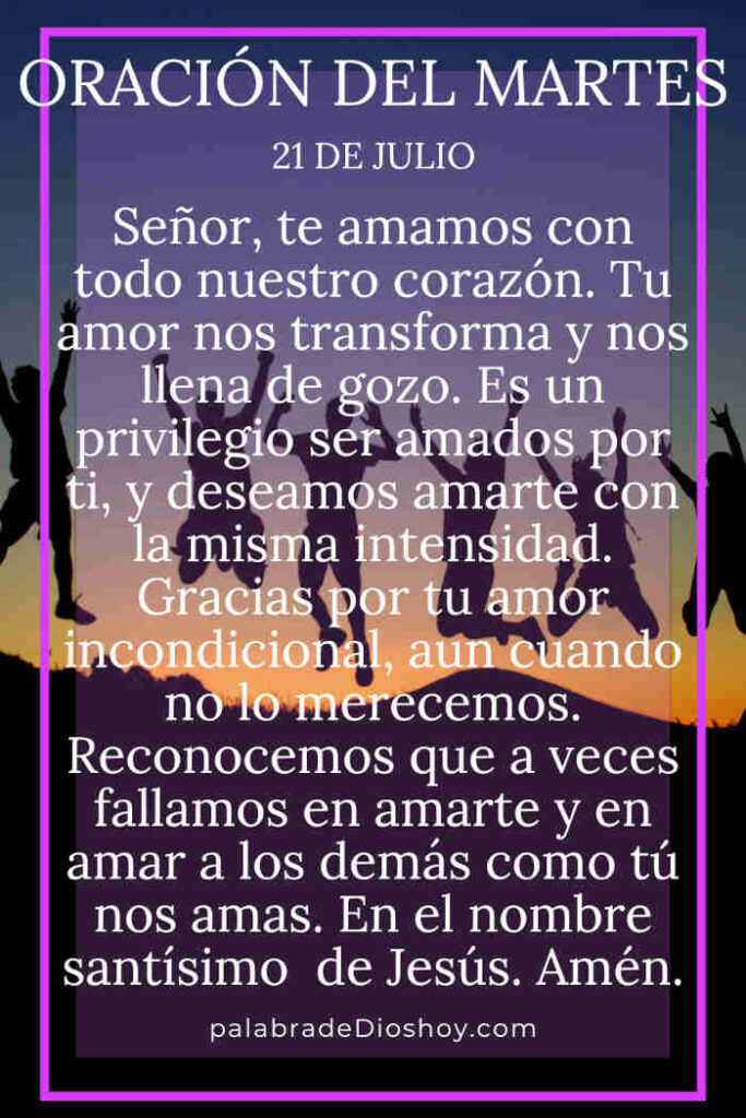 Versículo de 1 Juan 4:17 que enseña el amor perfecto de Dios y la confianza que produce en los creyentes este martes 21 de julio.