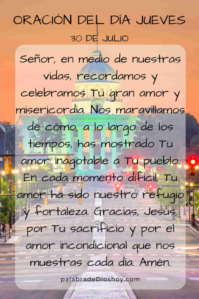 Versículo sobre el amor inagotable de Dios según Salmos 48:9 para el jueves 30 de julio.