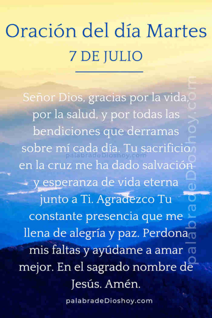 Oración del martes 7 de julio sobre la alegría y la felicidad basada en Proverbios 12:25.