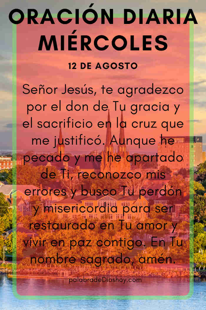 Reflexión cristiana sobre la gracia de Dios basada en Romanos 3:24 para el miércoles 12 de agosto.