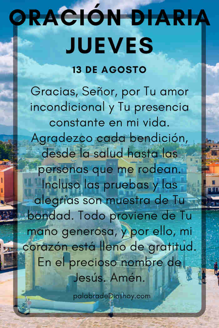 Reflexión cristiana sobre el agradecimiento basada en Juan 11:41 para el jueves 13 de agosto.
