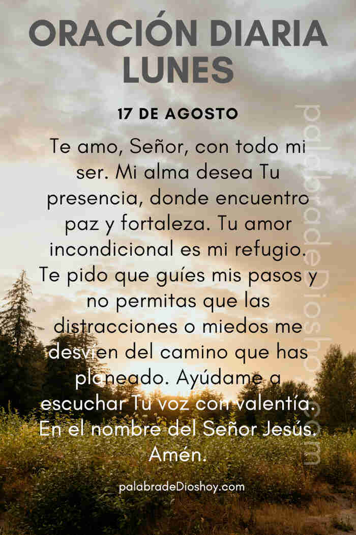 Oración de ánimo basada en Salmos 32:8 Lunes 17 de agosto