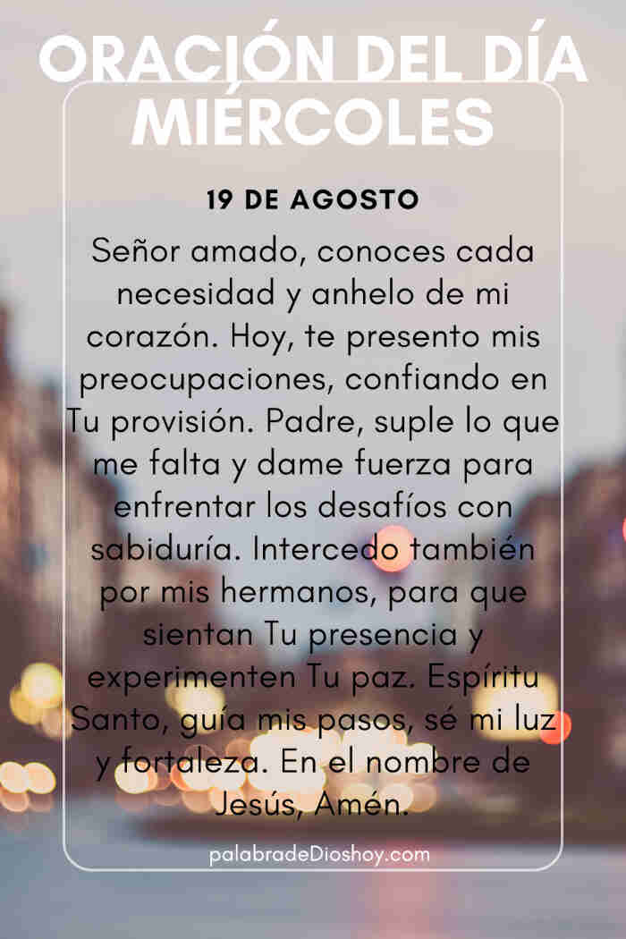 Oración de alabanza basada en Éxodo 15:11 Miércoles 19 de agosto
