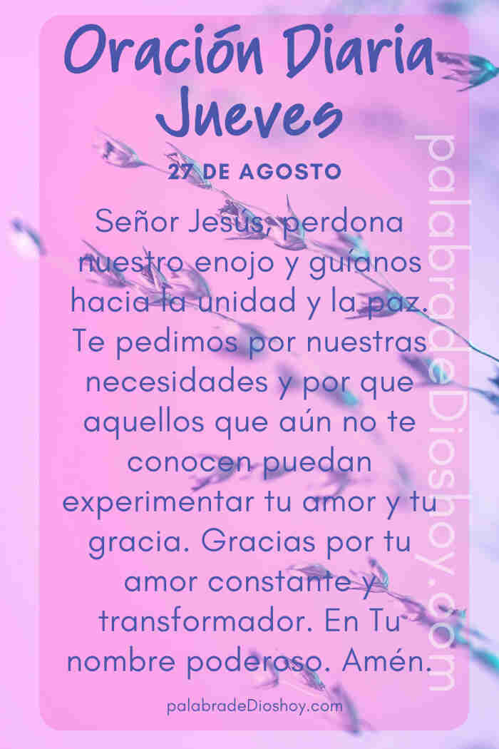 Oración del jueves para vencer el enojo y buscar la unidad basada en 1 Corintios 1:10