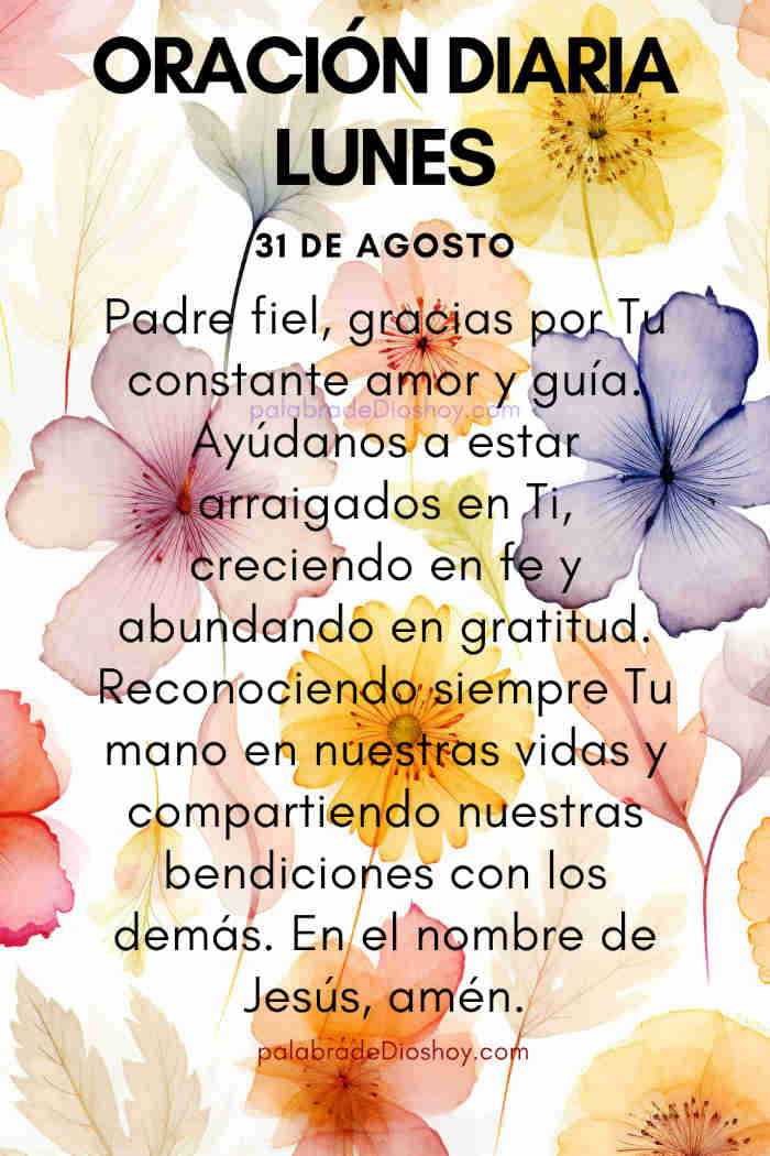 Oración de agradecimiento a Dios basada en Colosenses 2:7