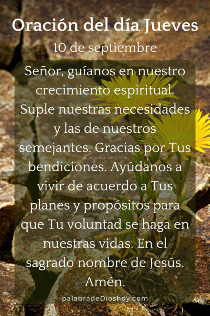 Oración del día de hoy jueves 10 de septiembre