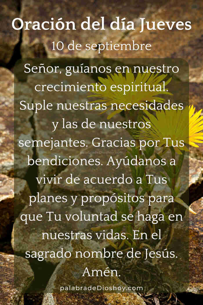 Oración del día de hoy jueves 10 de septiembre