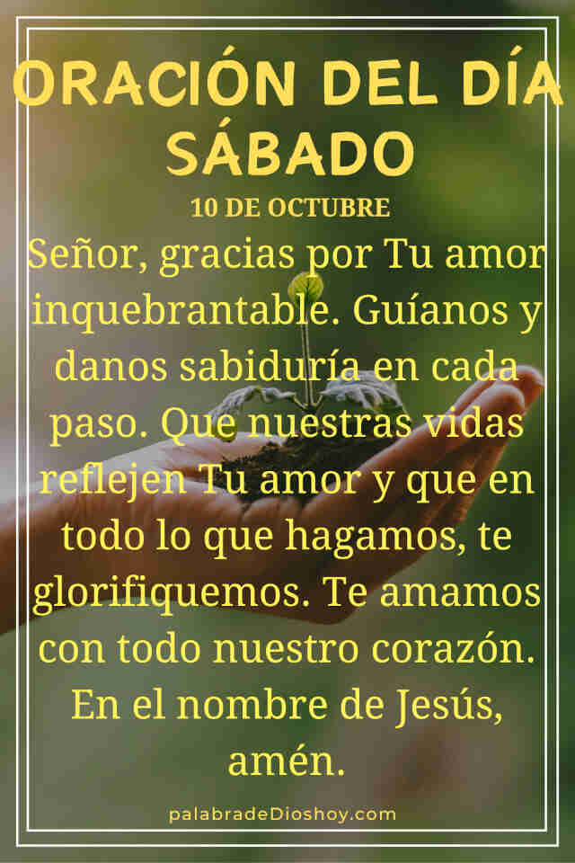 Oración del día de hoy sábado 10 de octubre