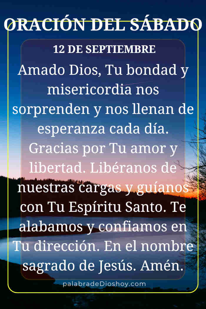 Oración del día de hoy sábado 12 de septiembre