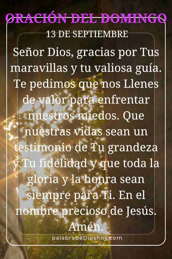 Oración del día de hoy domingo 13 de septiembre