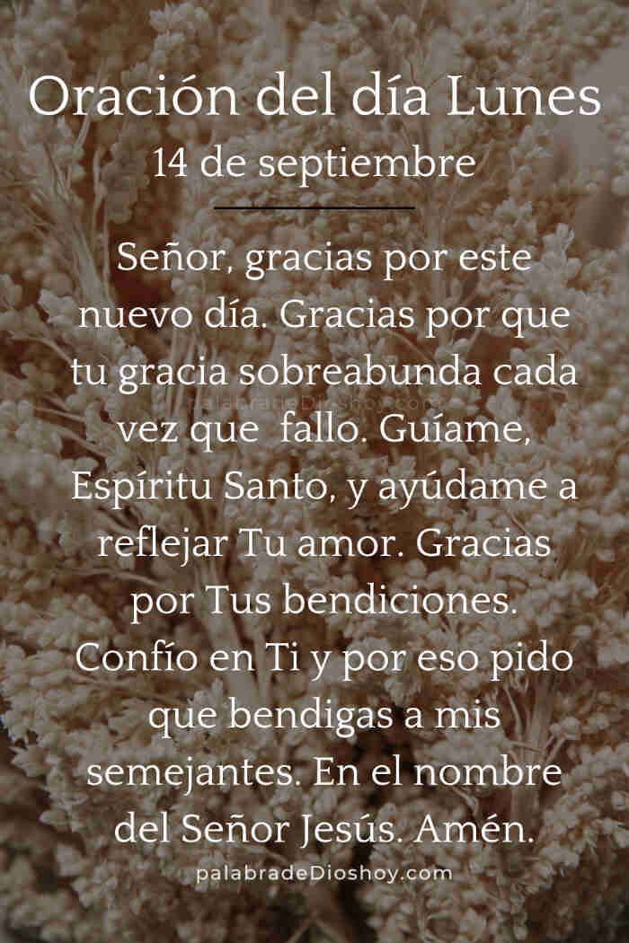 Oración del día de hoy lunes 14 de septiembre