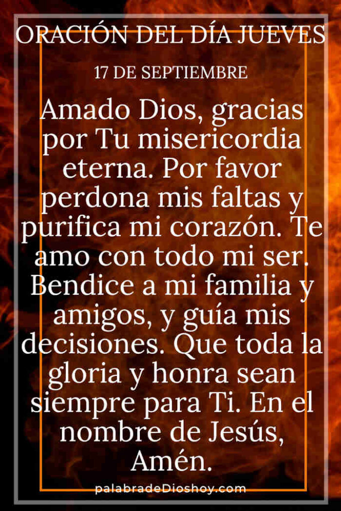 Oración del día de hoy jueves 17 de septiembre