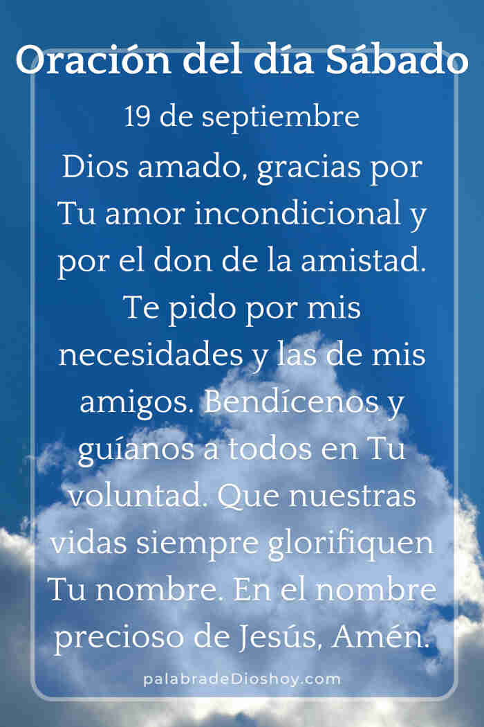 Oración del día de hoy sábado 19 de septiembre