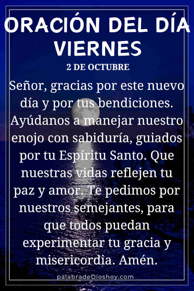 Oración del día de hoy viernes 2 de octubre