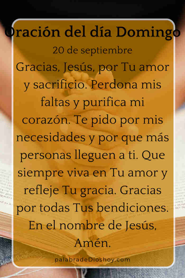 Oración del día de hoy domingo 20 de septiembre