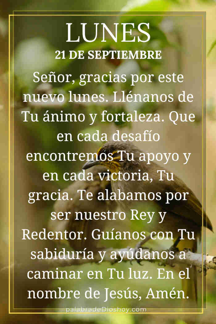 Oración del día de hoy lunes 21 de septiembre de 2026 1 Oración del día de hoy lunes 21 de septiembre