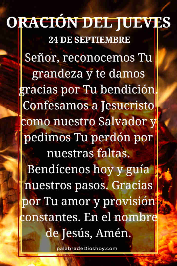 Oración del día de hoy jueves 24 de septiembre