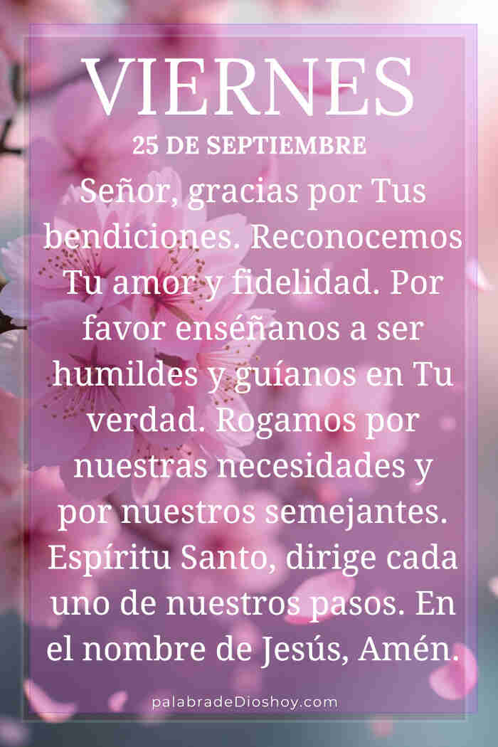 Oración del día de hoy viernes 25 de septiembre de 2026 1 Oración del día de hoy viernes 25 de septiembre
