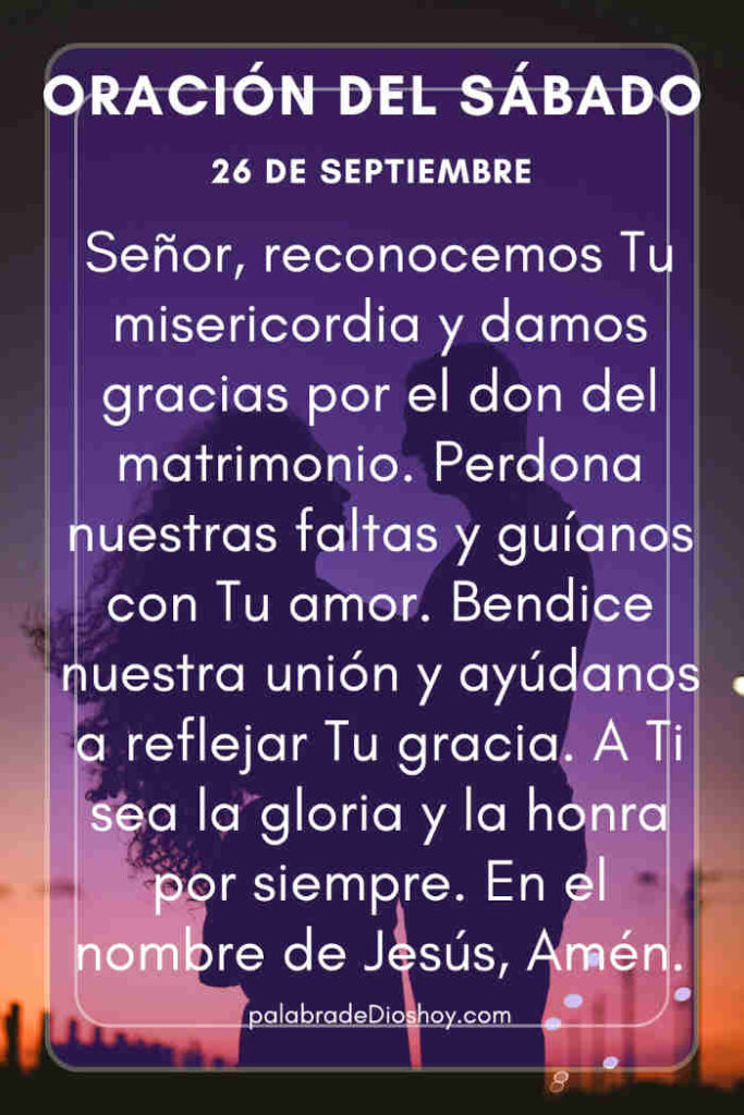 Oración del día de hoy sábado 26 de septiembre