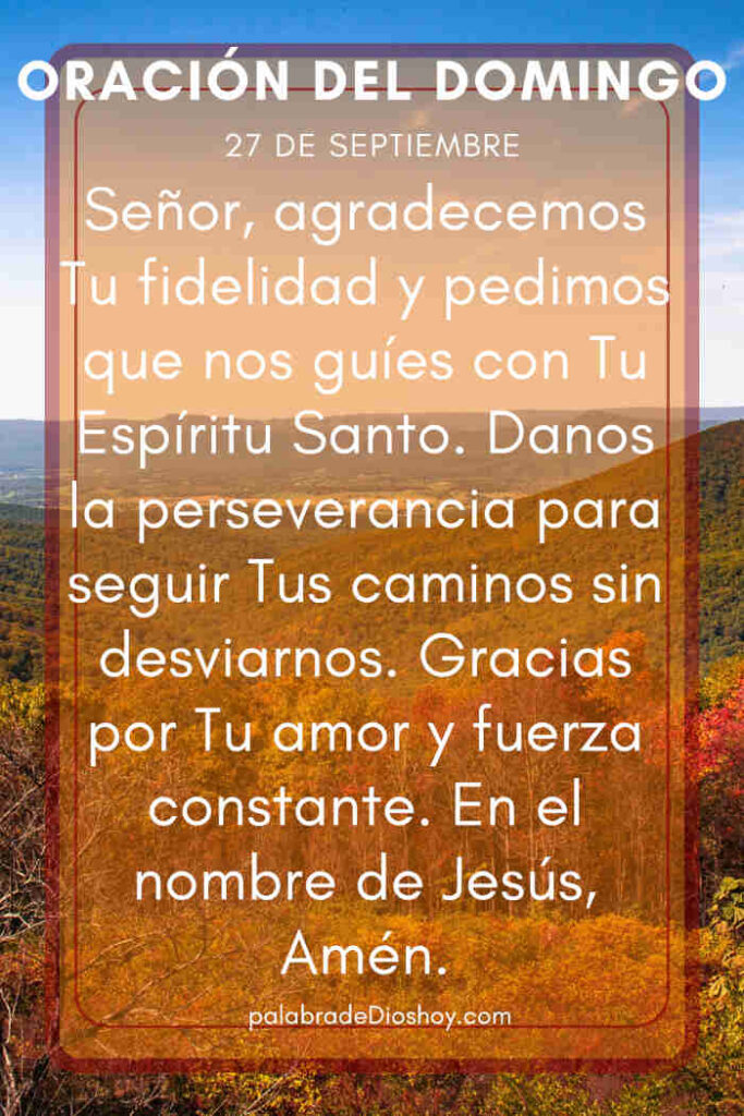 Oración del día de hoy domingo 27 de septiembre