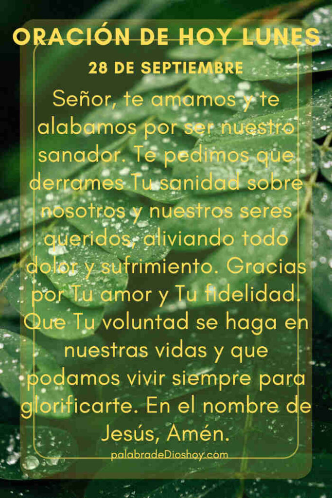 Oración del día de hoy lunes 28 de septiembre