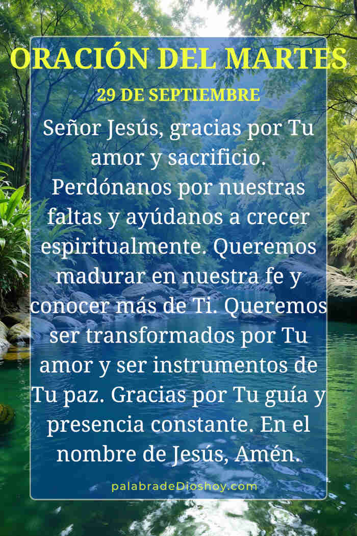 Oración del día de hoy martes 29 de septiembre