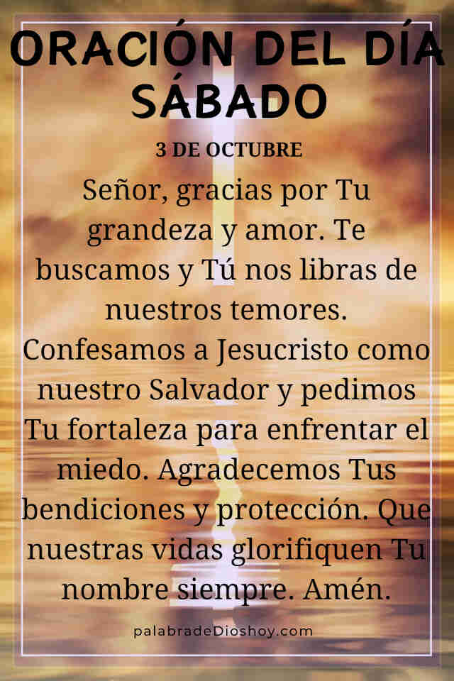 Oración del día de hoy sábado 3 de octubre