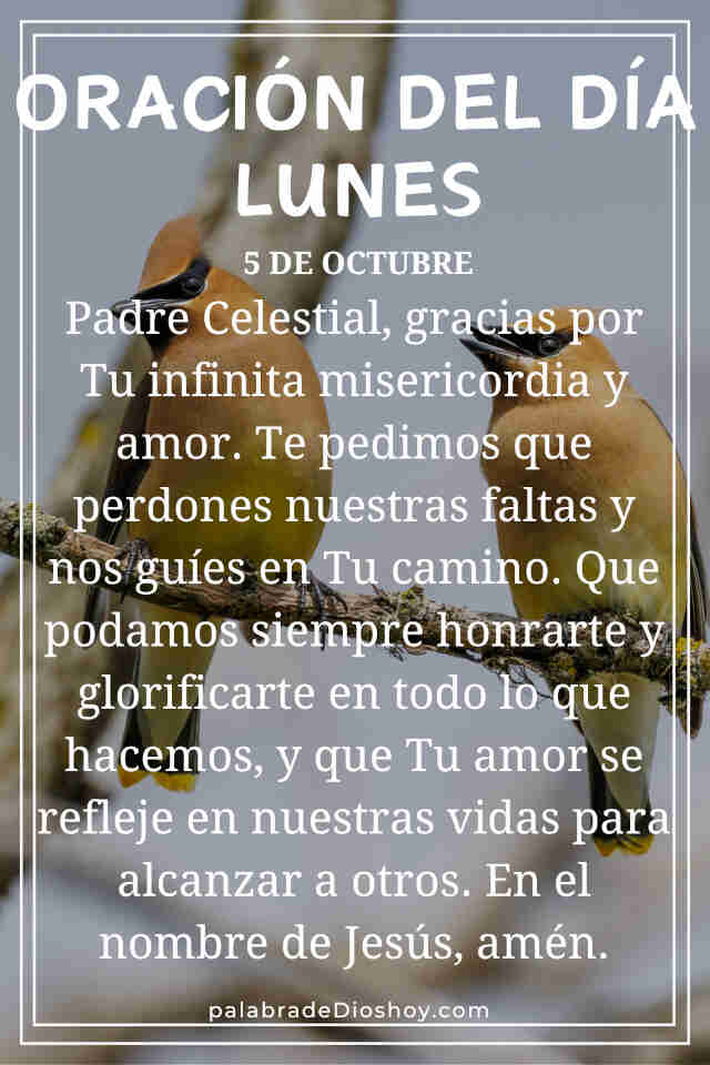 Oración del día de hoy lunes 5 de octubre