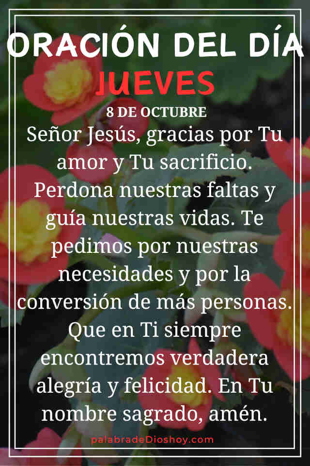 Oración del día de hoy jueves 8 de octubre