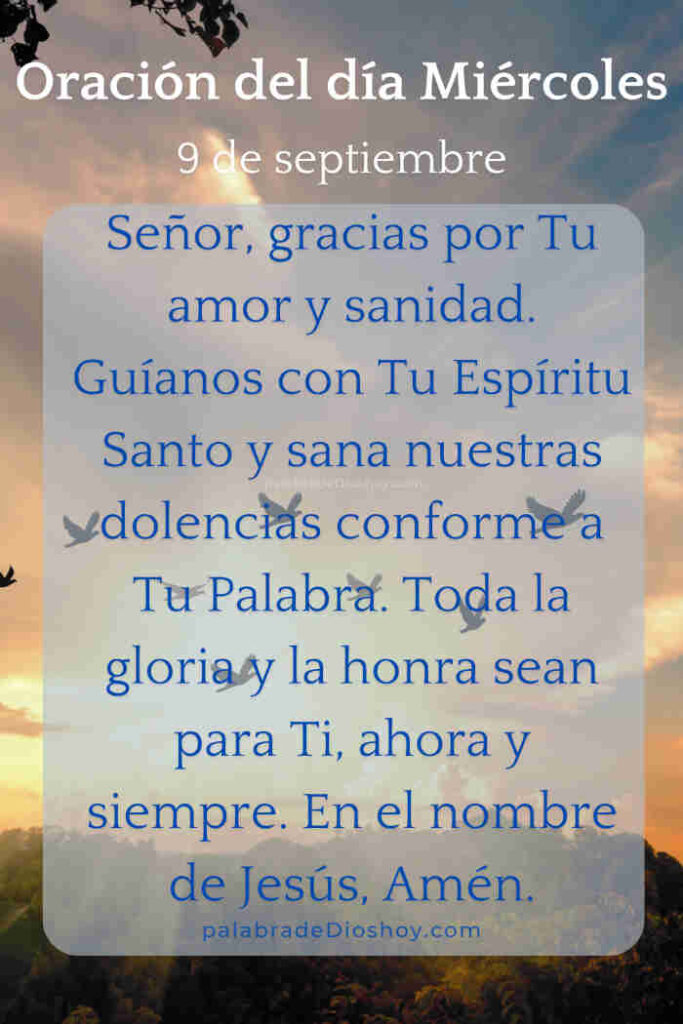 Oración del día de hoy miércoles 9 de septiembre
