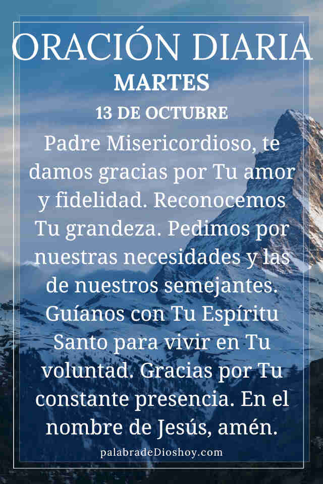 Oración del día de hoy martes 13 de octubre
