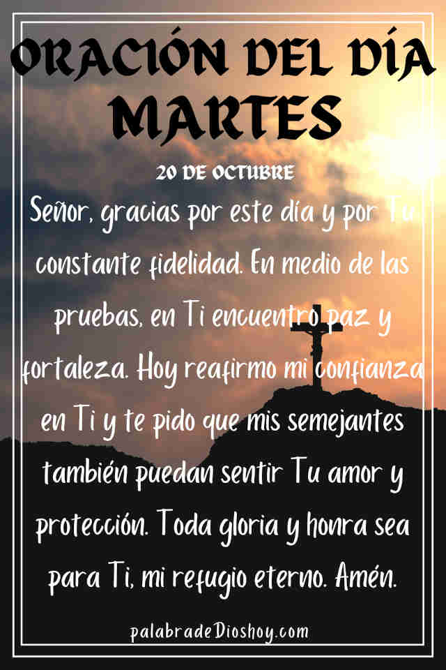 Oración del día de hoy martes 20 de octubre