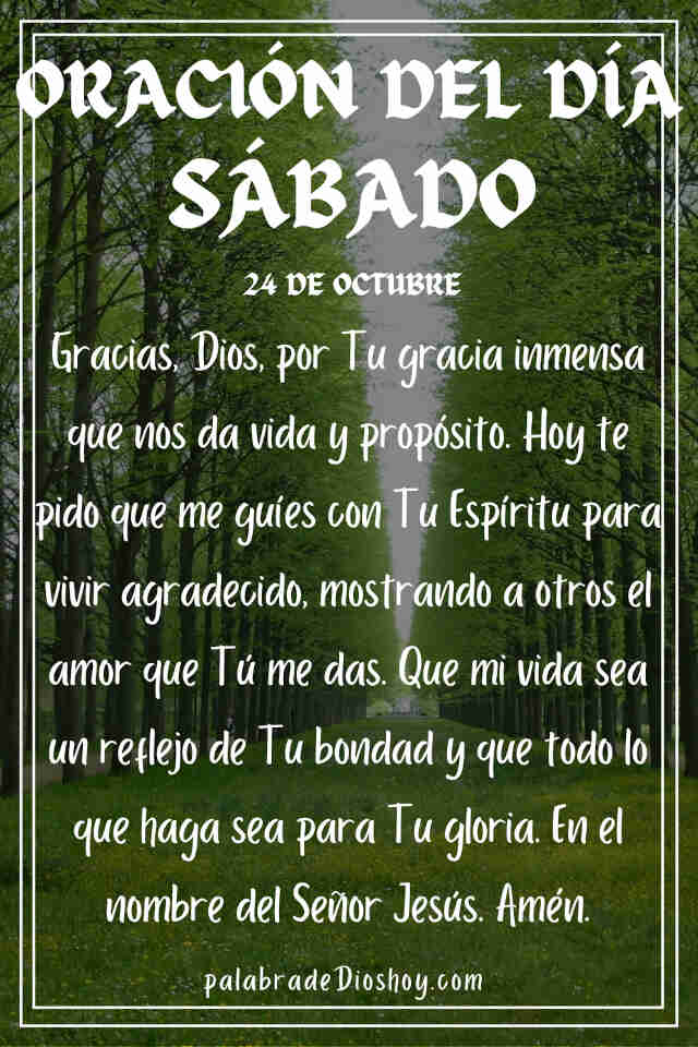 Oración del día de hoy sábado 24 de octubre
